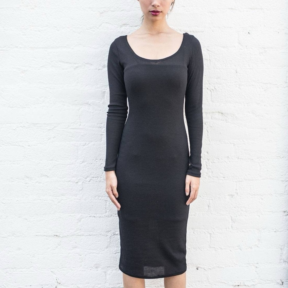 NEW BAIT Women Bodycon Dress with Inner Slip in Black, US Size XS (Made in LA)